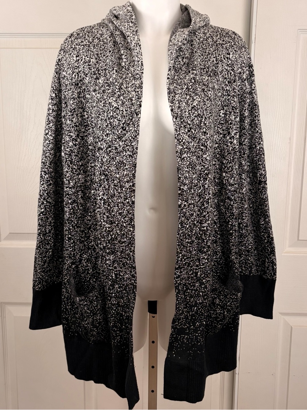 Chico’s Zenergy Speckled Ombre Hooded Cardigan